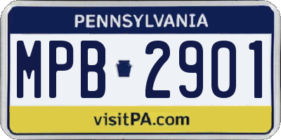 PA license plate MPB2901