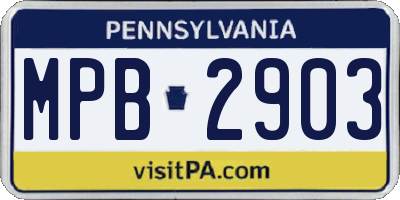 PA license plate MPB2903