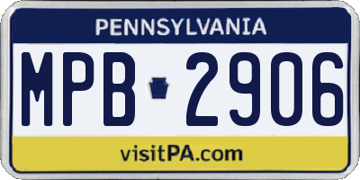 PA license plate MPB2906