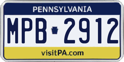 PA license plate MPB2912