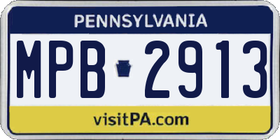 PA license plate MPB2913