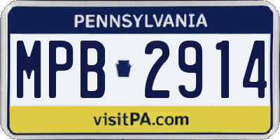 PA license plate MPB2914