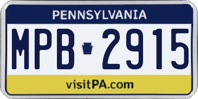 PA license plate MPB2915