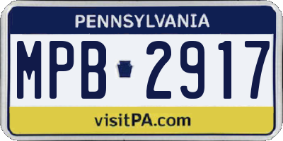 PA license plate MPB2917