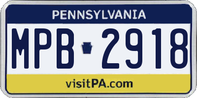 PA license plate MPB2918