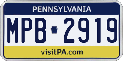 PA license plate MPB2919
