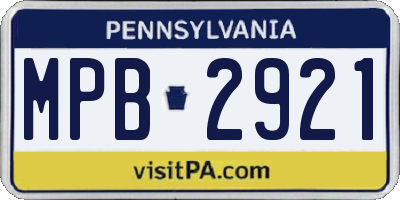 PA license plate MPB2921