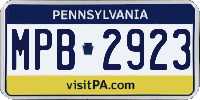 PA license plate MPB2923