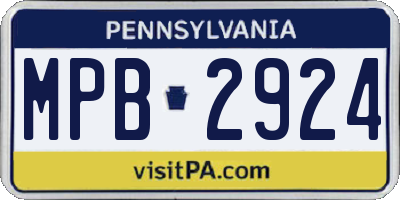 PA license plate MPB2924