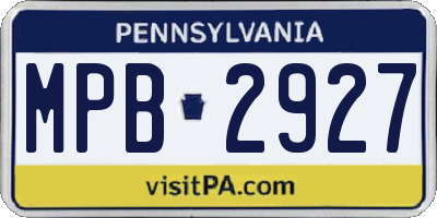 PA license plate MPB2927