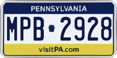 PA license plate MPB2928