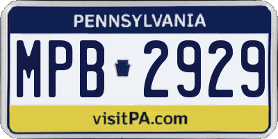 PA license plate MPB2929