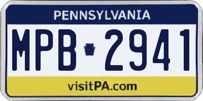 PA license plate MPB2941