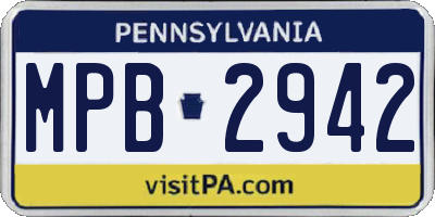 PA license plate MPB2942