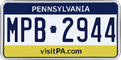 PA license plate MPB2944