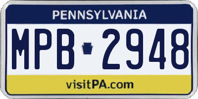 PA license plate MPB2948