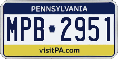 PA license plate MPB2951