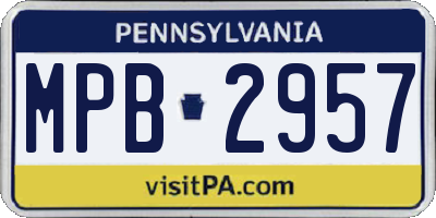 PA license plate MPB2957