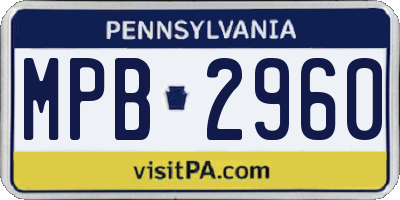 PA license plate MPB2960