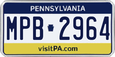 PA license plate MPB2964