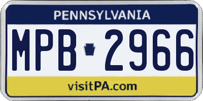 PA license plate MPB2966