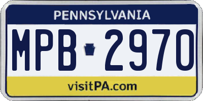 PA license plate MPB2970