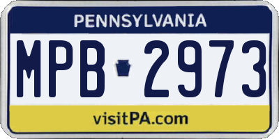 PA license plate MPB2973