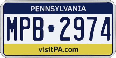 PA license plate MPB2974