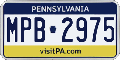 PA license plate MPB2975