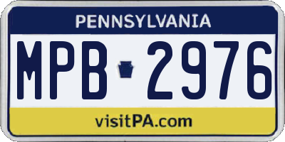 PA license plate MPB2976