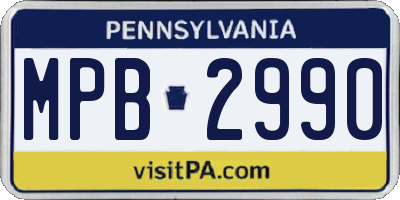 PA license plate MPB2990