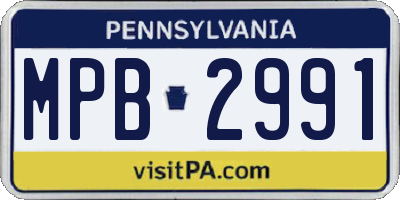 PA license plate MPB2991
