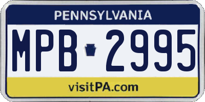 PA license plate MPB2995