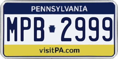 PA license plate MPB2999