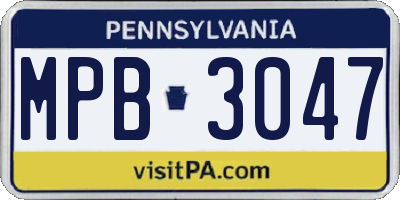 PA license plate MPB3047