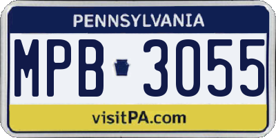 PA license plate MPB3055