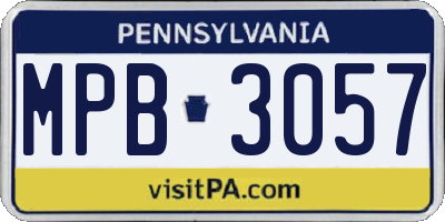 PA license plate MPB3057