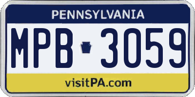 PA license plate MPB3059