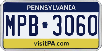 PA license plate MPB3060