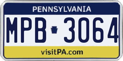 PA license plate MPB3064