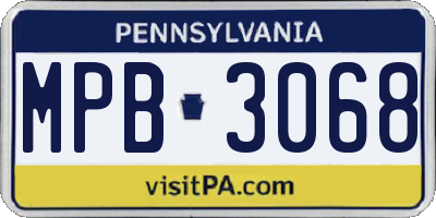 PA license plate MPB3068