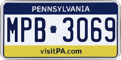 PA license plate MPB3069