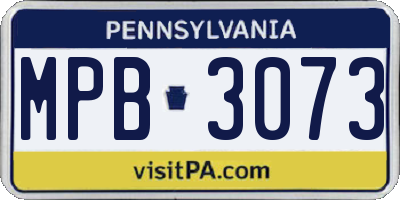 PA license plate MPB3073