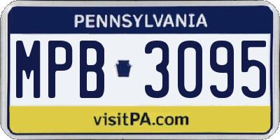 PA license plate MPB3095