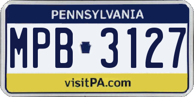 PA license plate MPB3127