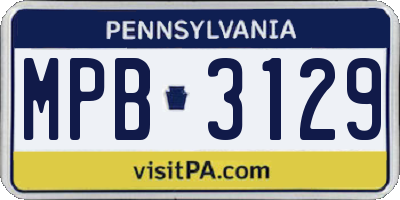 PA license plate MPB3129