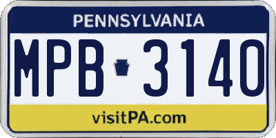 PA license plate MPB3140