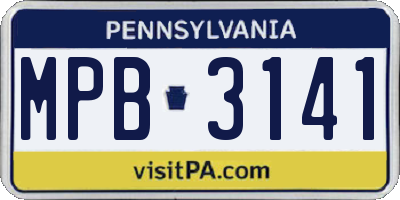 PA license plate MPB3141