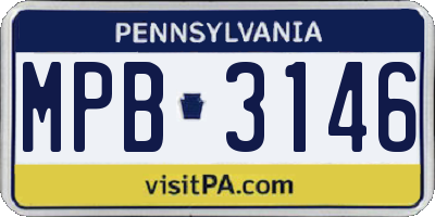 PA license plate MPB3146