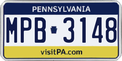 PA license plate MPB3148